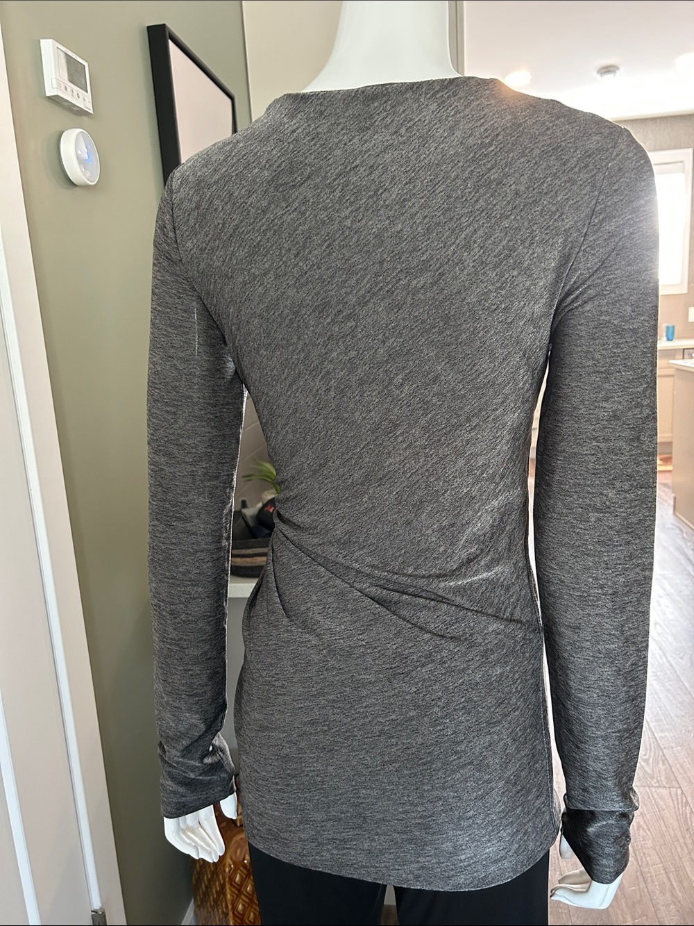 Alexander Wang Draped Wrap Top Gray Long Sleeve Stretch Luxe Sm - Med - Picture 10 of 13